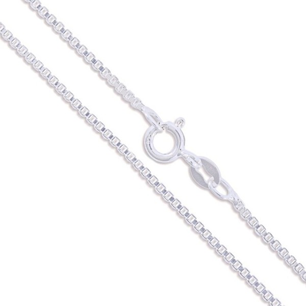 Sterling Silver 1.4mm Box Chain Necklace - Spring Clasp - CP11EYZPMHP