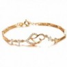 Opk Jewelry18k Gold Plated Elegant Women&lsquos Link Bracelet Double Heart Gold Bracelet Wedding Gifts - CF11LHUCDWH