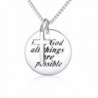 Sterling Silver Engraved "With God All Things Are Possible" Inspirational Cross Necklace - CZ187R5HLGW