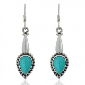 Sterling Turquoise Gemstones Teardrop Earrings