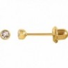 3mm Crystal Bezel Piercing Earrings in 14k Yellow Gold - C711BA5MSYB