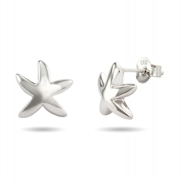 Sterling Silver Starfish Stud Earrings- 0.5 Inches - CU1110F2JAT