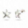 Sterling Silver Starfish Stud Earrings- 0.5 Inches - CU1110F2JAT