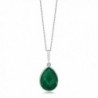 Green 16X12MM Sterling Silver Pendant