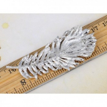 Alilang Silvery Peacock Feather Rhinestones in Women's Brooches & Pins