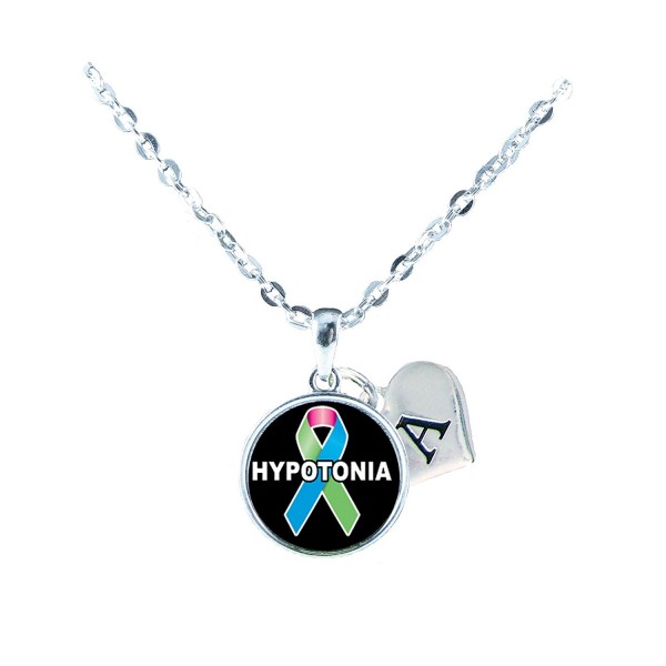 Custom Hypotonia Awareness Ribbon Silver Necklace Jewelry Choose Initial - CD12MXU1PBZ