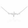 925 Sterling Silver Lifeline Pulse Pendant Heartbeat Necklace - CB11IY6UX2T