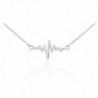 925 Sterling Silver Lifeline Pulse Pendant Heartbeat Necklace - CB11IY6UX2T