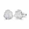 Precious Time Jewelry Jasmine Flower 925 Sterling Silver Stud Earrings for Women - White - C912HURUIYZ