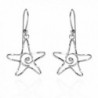 Abstract Swirl Maze Star .925 Sterling Silver Dangle Earrings - C411R52R097