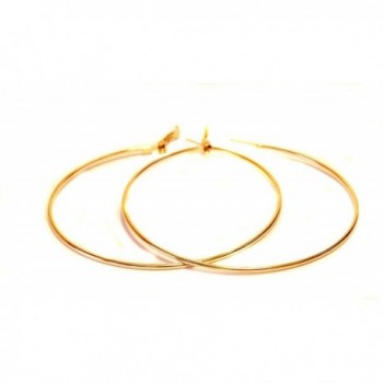 Large Hoop Earrings 3 Inch Hoop Earrings Gold Tone Hoop Earrings Simple Thin Hoops - C41242IWM8F