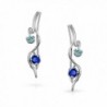 Bling Jewelry Sterling Simulated Sapphire in Women's Cuffs & Wraps Earrings