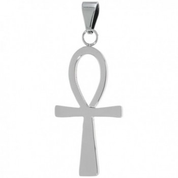 Stainless Steel Ankh Pendant- 1 1/2 inch tall with 30 inch chain - CP114AXQGUH