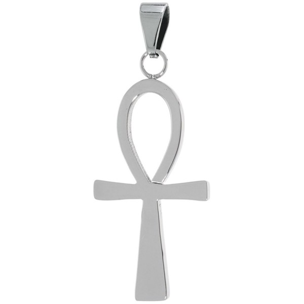 Stainless Steel Ankh Pendant- 1 1/2 inch tall with 30 inch chain - CP114AXQGUH