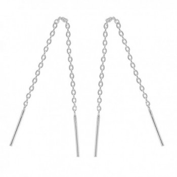 Thread Slide Through Sterling Silver Earrings in Women's Drop & Dangle Earrings