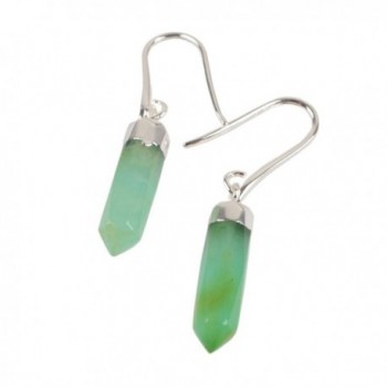 JAB 1 Pair Australia Jade Faceted Point Drop Dangle Earrings with Fishhook Backing 1353 - C4182GAZYDO