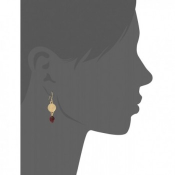 Circle Color Burgundy Drop Earrings