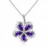 925 Sterling Silver CZ Flower / Olive Leaf Charm Pendant Necklace Gift for Women Girls-18" - CR1884K4YZT