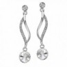 Neoglory Jewelry Crystal Made with Swarovski Elements Wedding Drop Earrings 5 Colors 2" - White - CD11IFEFO2T