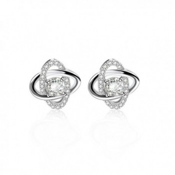 CRARINE Women's 925 sterling silver White Gold GP Crystal AAA Zircon Earrings for girl&lsquos.white gold.' - CE188YU2689