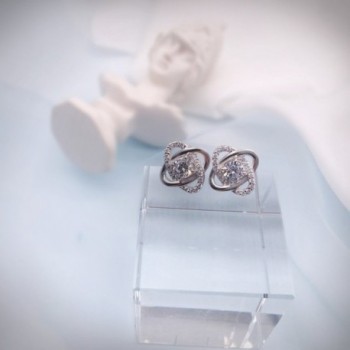 CRARINE sterling Crystal Earrings girls white in Women's Stud Earrings