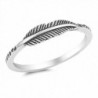 Oxidized Leaf Fashion Feather Ring New .925 Sterling Silver Band Size 3-12 - C512ELW7011