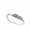 Oxidized Fashion Feather Sterling Silver in Women's Band Rings