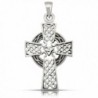 WithLoveSilver 925 Sterling Silver Oxidized Celtic Cross Pendant - CE11J3Y63C5