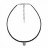 ChelseachicNYC Black Faux Leather with Crystal Accent Choker - CN12N23GGNJ