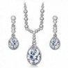 QIANSE "Angle Tear" Necklace and Earrings Jewelry Set Made with Swarovski Crystals - Elegant and Charming! - CO1289ZGEOP