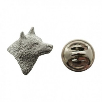 Wolf Head Mini Pin ~ Antiqued Pewter ~ Miniature Lapel Pin ~ Sarah's Treats & Treasures - CM12H6URNOJ