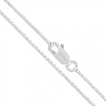 Sterling Silver 1.3mm Box Chain Necklace - Lobster Clasp - C5180DE9H3Q