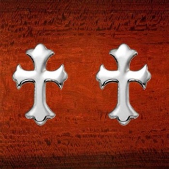 Stainless Steel Florentine Cross Earrings