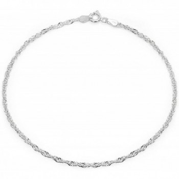 Bling Jewelry Sterling Silver Anklet Singapore Chain Ankle Bracelet Italy - CT12LV0EQ0J