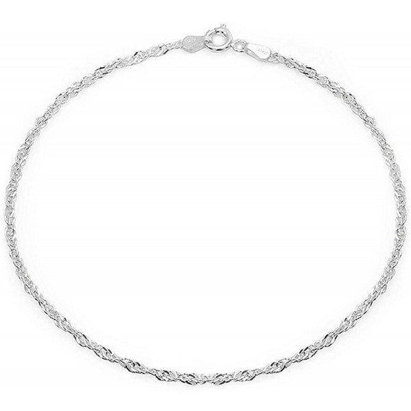 Bling Jewelry Sterling Silver Anklet Singapore Chain Ankle Bracelet Italy - CT12LV0EQ0J