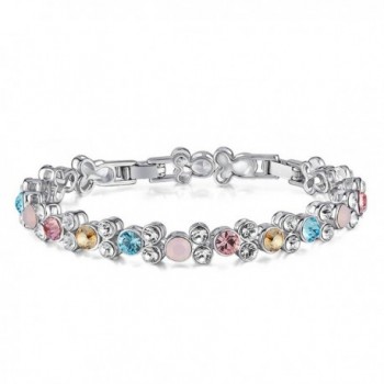 NEHZUS Women's Bracelets Tennis Bracelets with Swarovski Crystals for Mother's Day Anniversary Gifts - CB187DIELLW