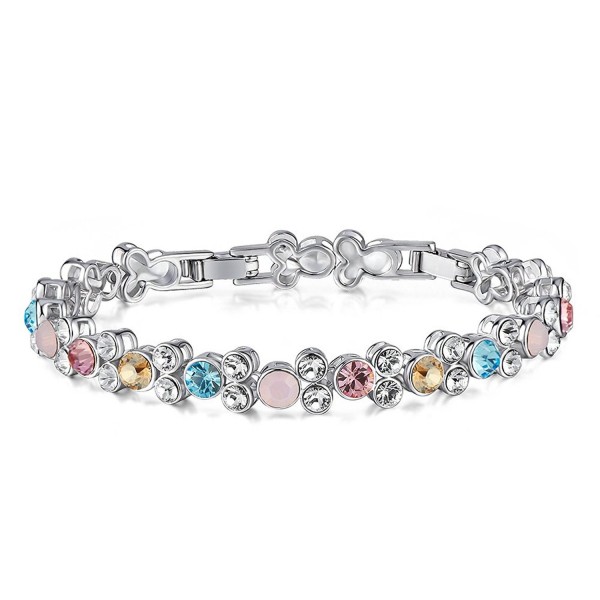 NEHZUS Women's Bracelets Tennis Bracelets with Swarovski Crystals for Mother's Day Anniversary Gifts - CB187DIELLW