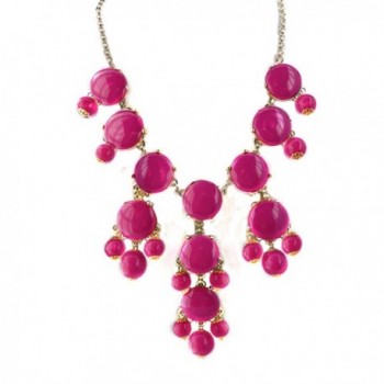 ShinyJewelry Bib Bubble Chunky Collar Choker Statement Necklace Pendant - Rose Pink - CL182XD6THL