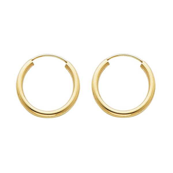14k Yellow Gold 2mm Thickness Endless Hoop Earrings (18 x 18 mm) - CT116GOXK85