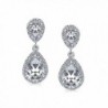 Bling Jewelry Teardrop Earrings Rhodium