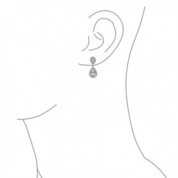 Bling Jewelry Teardrop Earrings Rhodium in Women's Clip-Ons Earrings