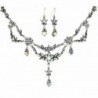 Exquisite Floral Simulated Rhinestone Necklace and Earring Set - AB-Clear - CV119A84WGR