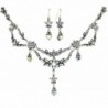 Exquisite Floral Simulated Rhinestone Necklace and Earring Set - AB-Clear - CV119A84WGR
