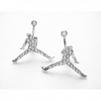 Class A Collection Silver - Plated Michael Air Jordan Logo Jumpman Earrings - CK11EPFNU5P