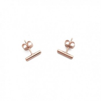 HONEYCAT Rounded Bar Stud Earrings in Gold- Rose Gold- or Silver | Minimalist- Delicate Jewelry - Rose Gold - C512F5S6GTH