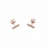 HONEYCAT Rounded Bar Stud Earrings in Gold- Rose Gold- or Silver | Minimalist- Delicate Jewelry - Rose Gold - C512F5S6GTH