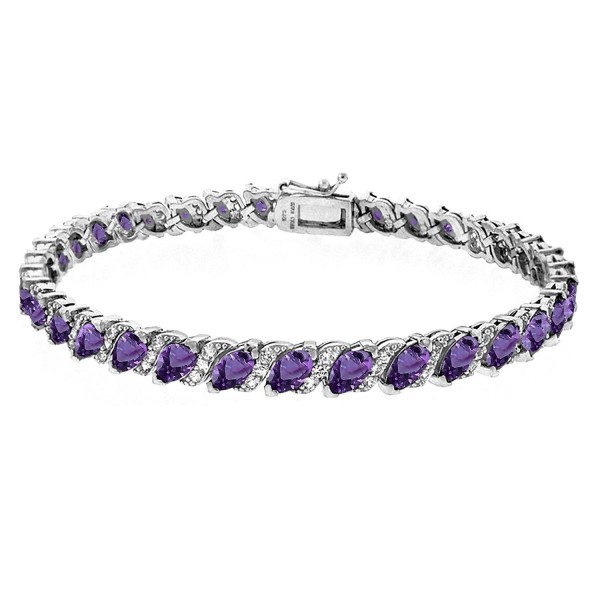 Sterling African Amethyst Marquise cut Bracelet - African Amethyst - Silver - CM186ELNMS7