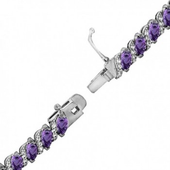 Sterling African Amethyst Marquise cut Bracelet in Women's Tennis Bracelets