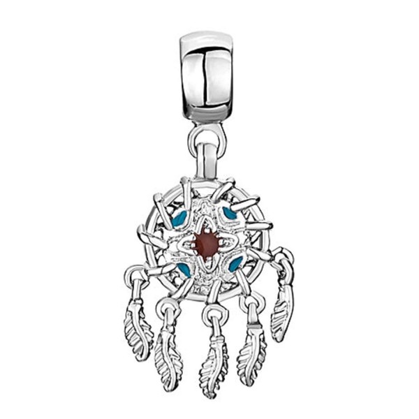 Q&Locket Dream Catcher Charms Dangle Feather Charm Beads For Bracelets - C4188H33TLL