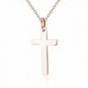 Rose Sterling Silver Cross Necklace - CD182XZIWHU